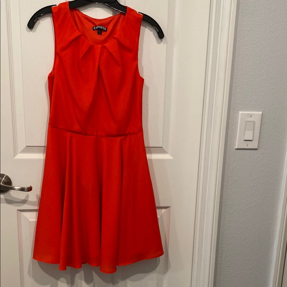 Express Red/Orange Sleeveless Dress